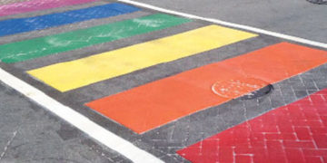 Hillcrest rainbow crosswalk 2020