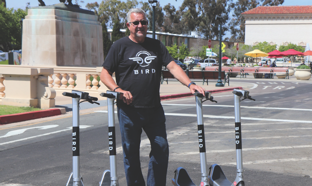 bladre Bore mest Not All Birds Fly, Some Have Wheels Brian Bazinet starts a new adventure  with Bird Scooters - LGBTQ San Diego County News